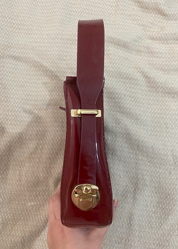 Bordo Deri Çanta - Görsel 2