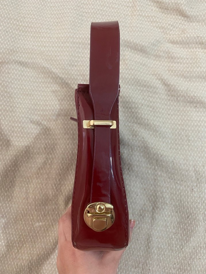 Bordo Deri Çanta - Görsel 2