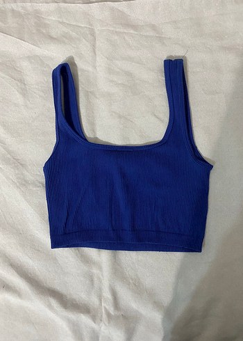 mavi crop top - Görsel 4