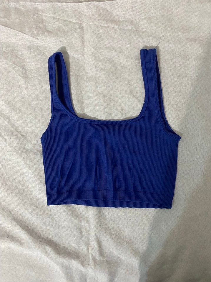 mavi crop top - Görsel 4