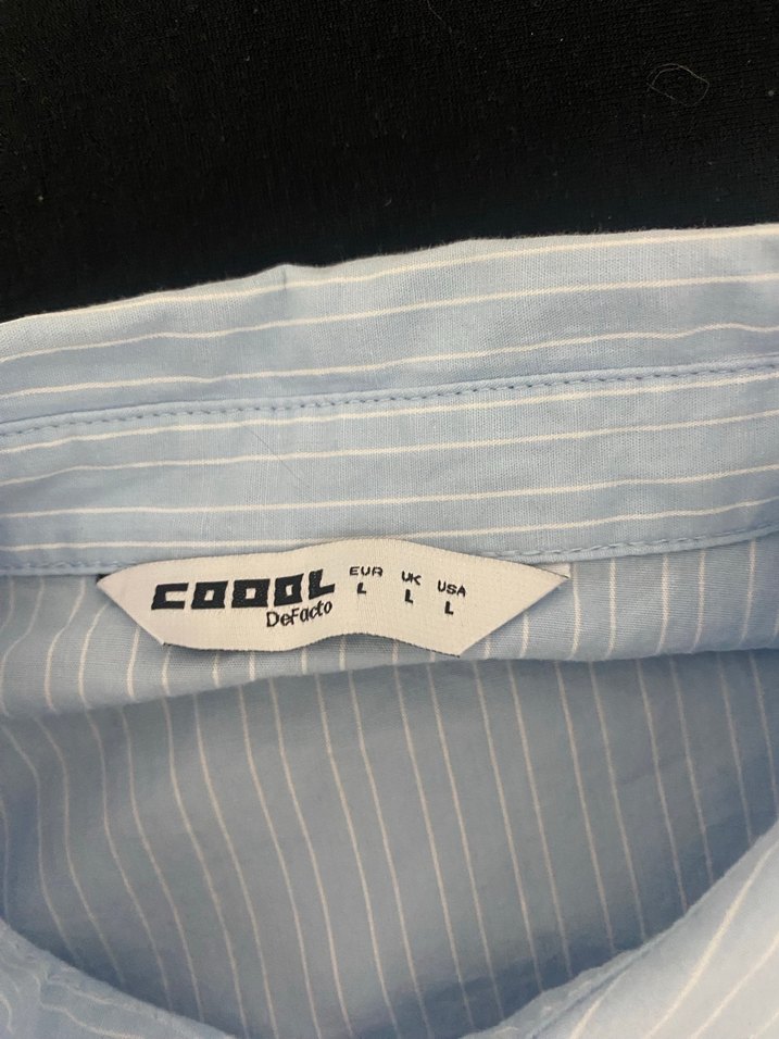 mavi crop gomlek - Görsel 3