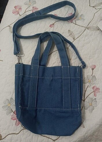  Beden Mini Tote el ve omuz askılı kumaş çanta
