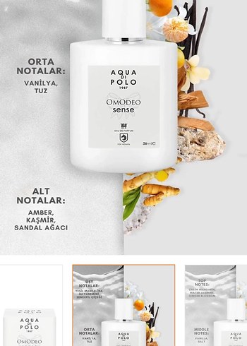 Aqua Di Polo 1987 Omodeo Sense Kadın Parfüm 50ml - Görsel 4