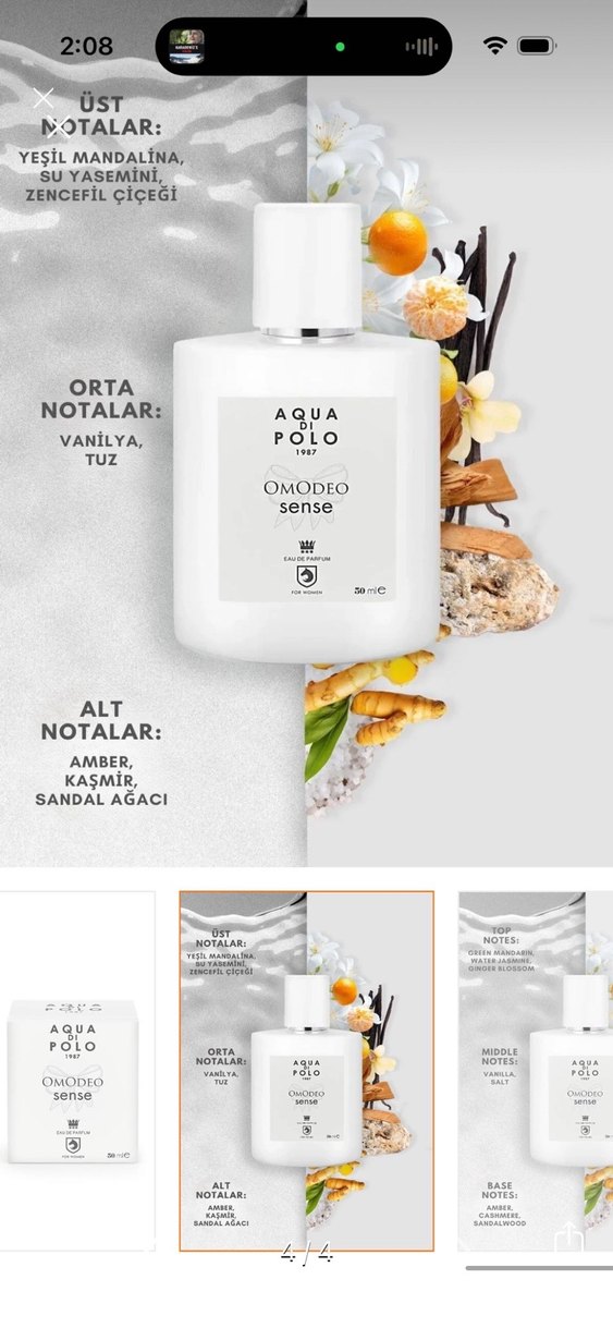 Aqua Di Polo 1987 Omodeo Sense Kadın Parfüm 50ml - Görsel 4