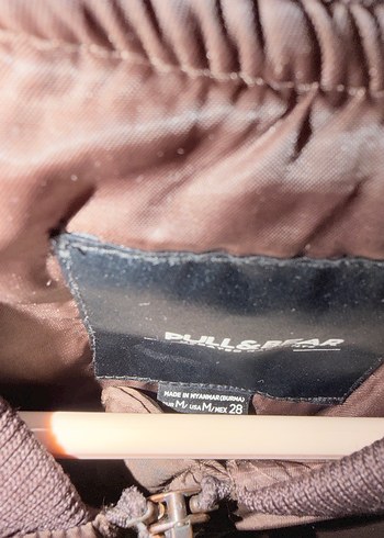 Fermuar detaylı kahverengi oversize Kadın Ceket - Görsel 3