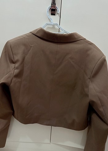 Düğmeli Kahverengi Kadın Blazer Ceket - Görsel 2