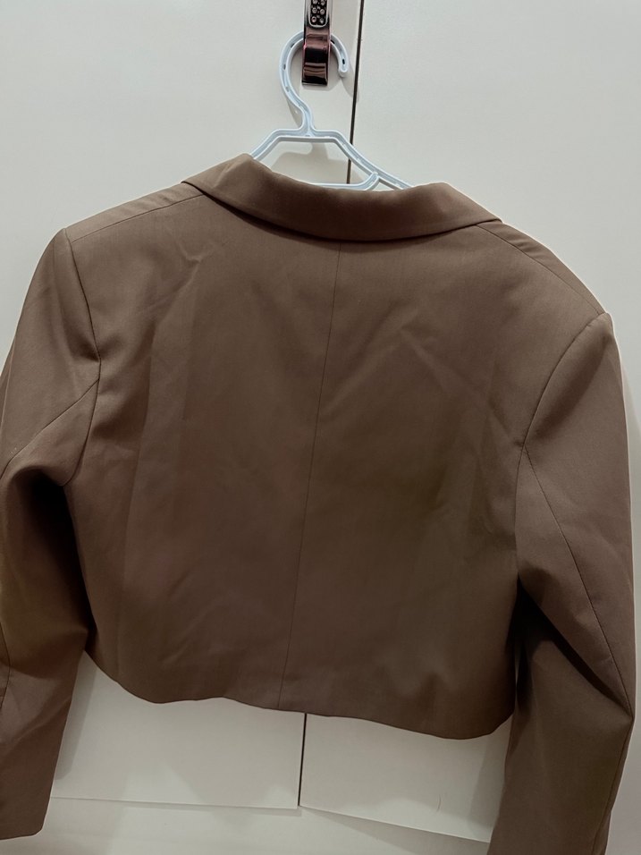 Düğmeli Kahverengi Kadın Blazer Ceket - Görsel 2