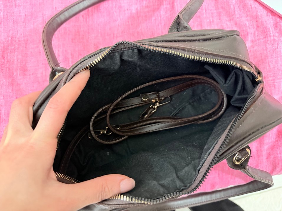 Kahverengi Deri Kadın Omuz Çantası - Görsel 2