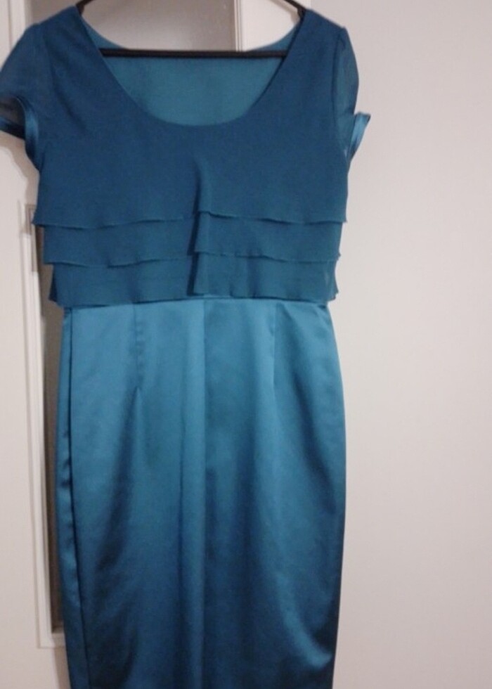 Roman petrol mavi abiye elbise - Görsel 2