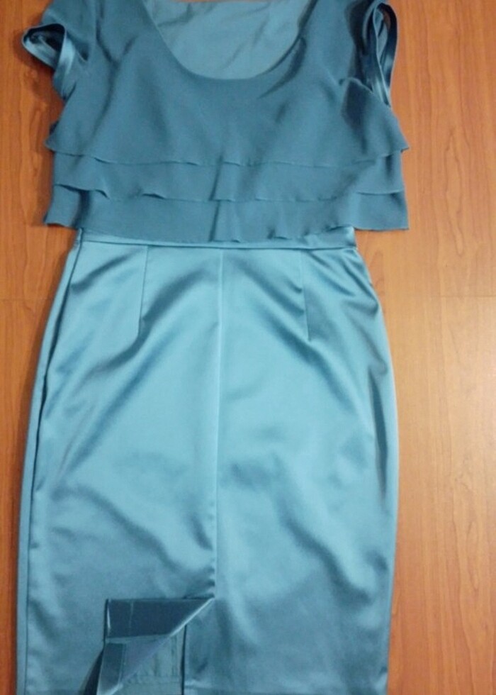 Roman petrol mavi abiye elbise - Görsel 3