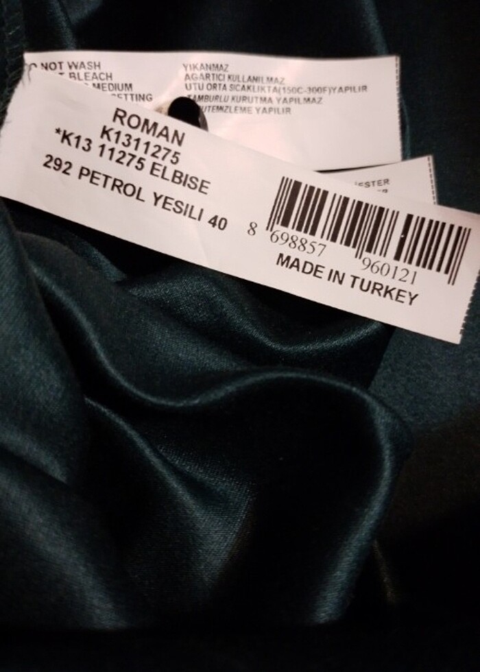 Roman Petrol Yeşili Abiye Elbise - Görsel 5