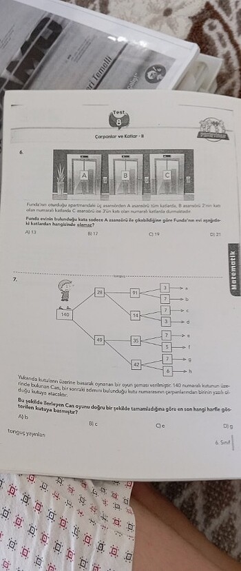  Beden 6. Sınıf matematik dinamo test kitabı 