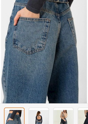 Diğer Kadın Mavi Bol Kesim Denim Pantolon