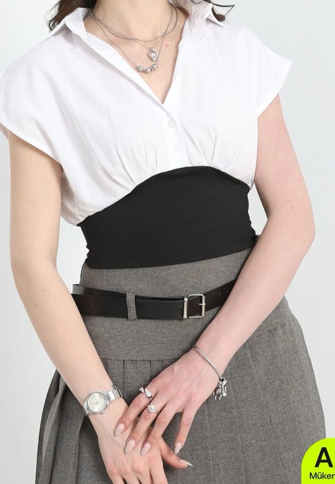 Gömlek yaka bluz - Görsel 2