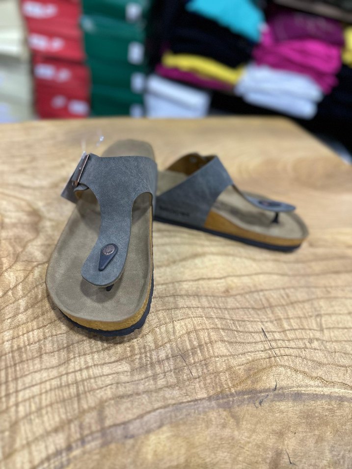 Gri Süet Tokalı Birkenstocks Terlik - Görsel 2