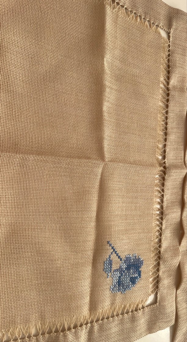 Kanaviçe işlenmiş tanır artı sekiz adet peçete takımı - Görsel 3