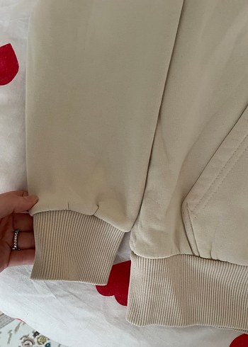 Kadın Beyaz Kapüşonlu Salaş Sweatshirt - Görsel 2