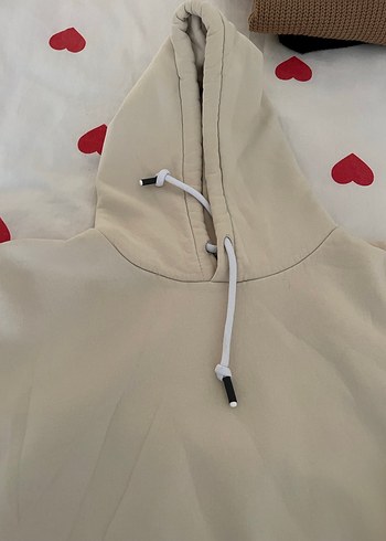 Kadın Beyaz Kapüşonlu Salaş Sweatshirt - Görsel 5