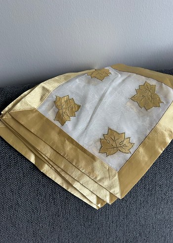 İşlemeli Beyaz Parlak Masa Örtüsü - Görsel 8