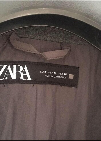 m Beden gri Renk Zara kaşe kaban