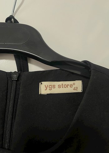 Drapeli Siyah Uzun Keten Elbise - Görsel 5