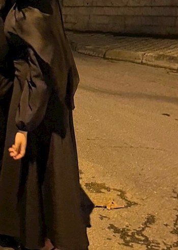 Drapeli Siyah Uzun Keten Elbise - Görsel 7