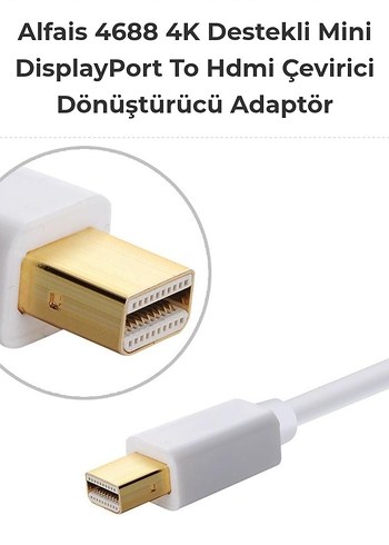 4K Destekli Mini DisplayPort To Hdmi Çevirici Dönüştürücü Adaptö - Görsel 2