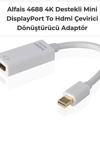 4K Destekli Mini DisplayPort To Hdmi Çevirici Dönüştürücü Adaptö - Görsel 3