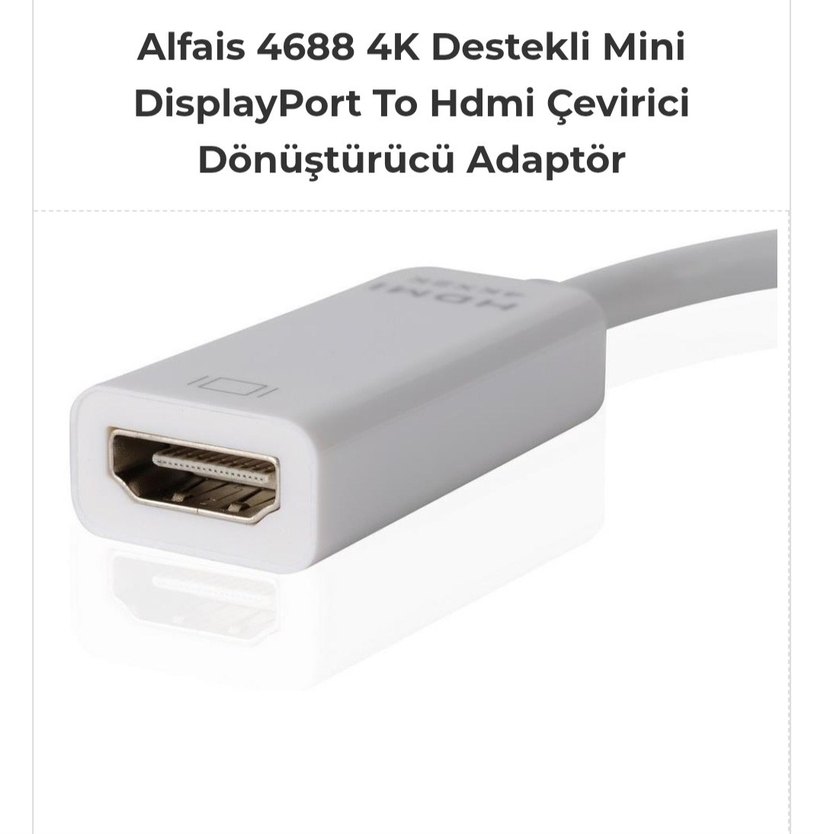 4K Destekli Mini DisplayPort To Hdmi Çevirici Dönüştürücü Adaptö - Görsel 4