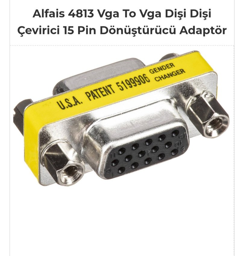 4813 Vga To Vga Dişi Dişi Çevirici 15 Pin Dönüştürücü Adaptör - Görsel 2