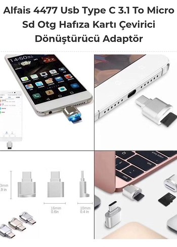Usb Type C 3.1 To Micro Sd Hafıza Kartı Çevirici Dönüştürücü Ada - Görsel 3