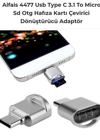 Usb Type C 3.1 To Micro Sd Hafıza Kartı Çevirici Dönüştürücü Ada - Görsel 2