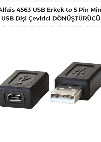 USB Erkek to 5 Pin Mini USB Dişi Çevirici DÖNÜŞTÜRÜCÜ - Görsel 3