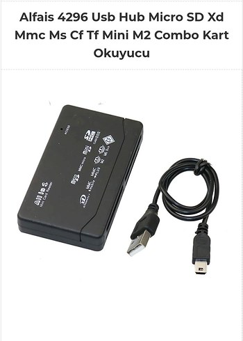 Usb Hub Micro SD Xd Mmc Ms Cf Tf Mini M2 Combo Kart Okuyucu - Görsel 2