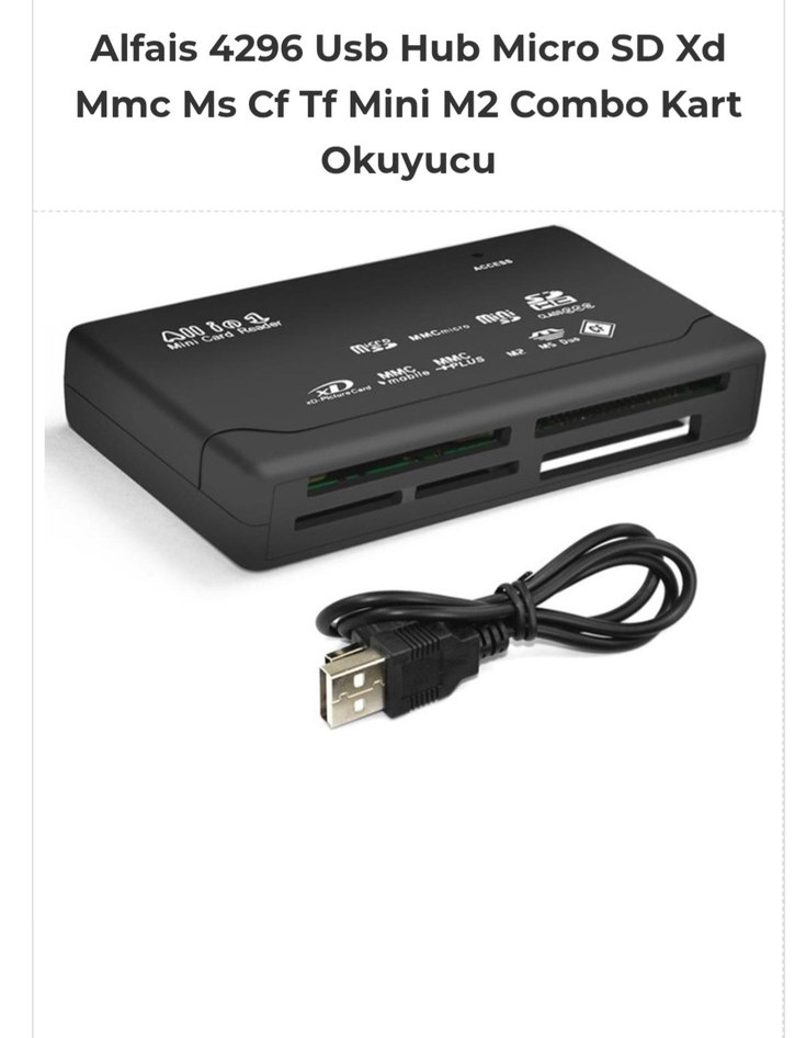 Usb Hub Micro SD Xd Mmc Ms Cf Tf Mini M2 Combo Kart Okuyucu - Görsel 3