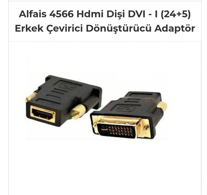 Hdmi Dişi DVI - I (24+5) Erkek Çevirici Dönüştürücü Adaptör - Görsel 3