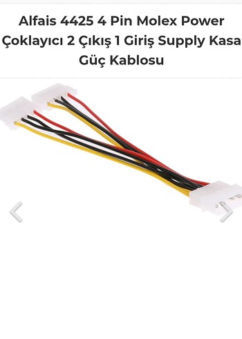 4 Pin Molex Power Çoklayıcı 2 Çıkış 1 Giriş Suppl Kasa Güç Kablo - Görsel 5