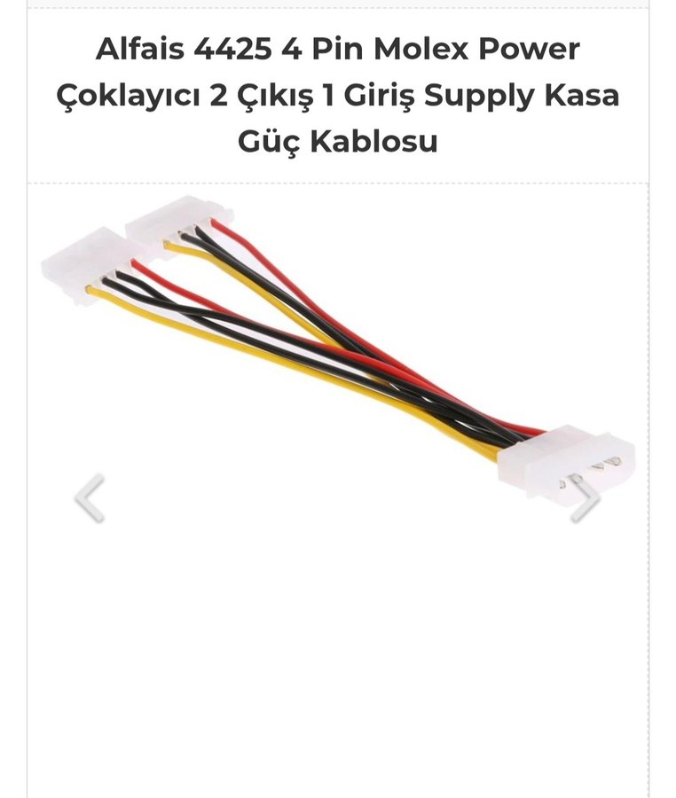 4 Pin Molex Power Çoklayıcı 2 Çıkış 1 Giriş Suppl Kasa Güç Kablo - Görsel 5