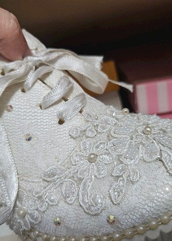 36 Beden beyaz Renk Dolgu Topuklu Gelin Ayakkabısı