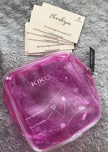 Pembe KIKO Baskılı Kadın Makyaj Çantası