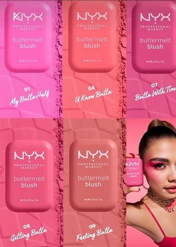 Beden NYX Buttermelt Allık - Canlı Pembe Tonlar