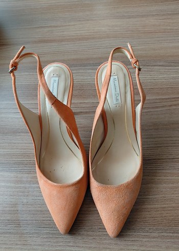 turuncu Süet Kadın Stiletto Topuklu Ayakkabı - Görsel 2