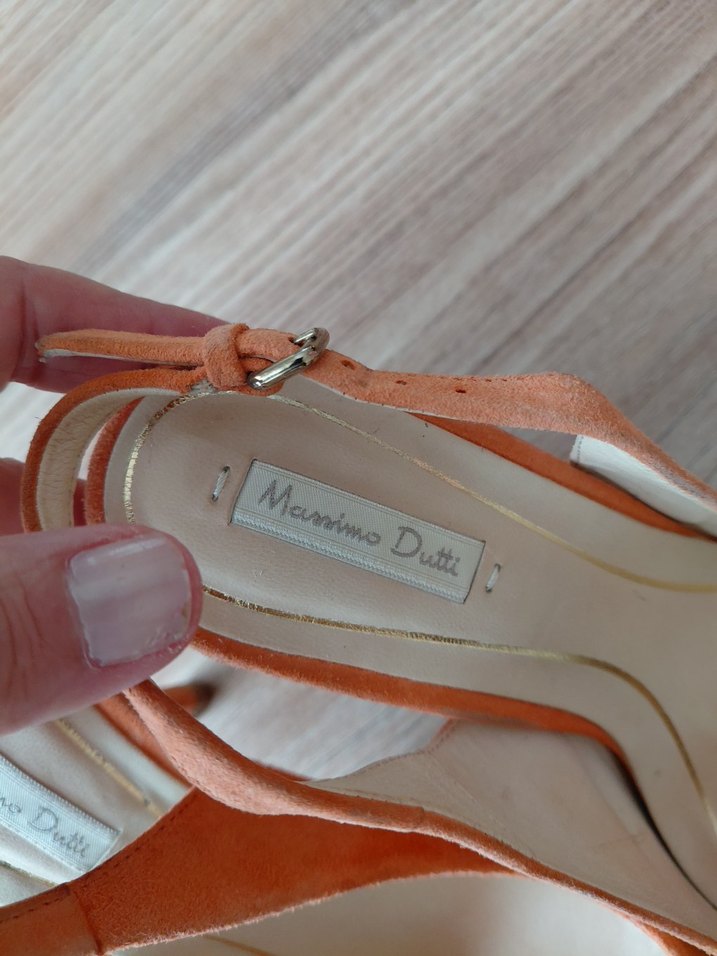 turuncu Süet Kadın Stiletto Topuklu Ayakkabı - Görsel 3