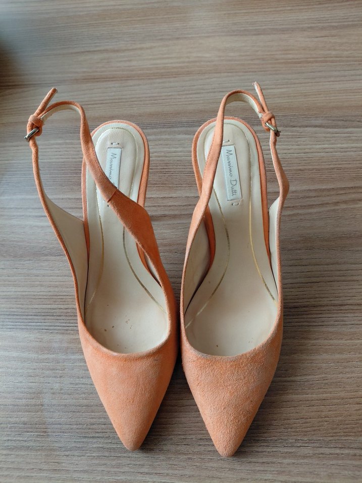 turuncu Süet Kadın Stiletto Topuklu Ayakkabı - Görsel 2