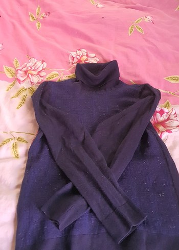 Kadın Mor Balıkçı Yaka Triko Kazak - Görsel 3