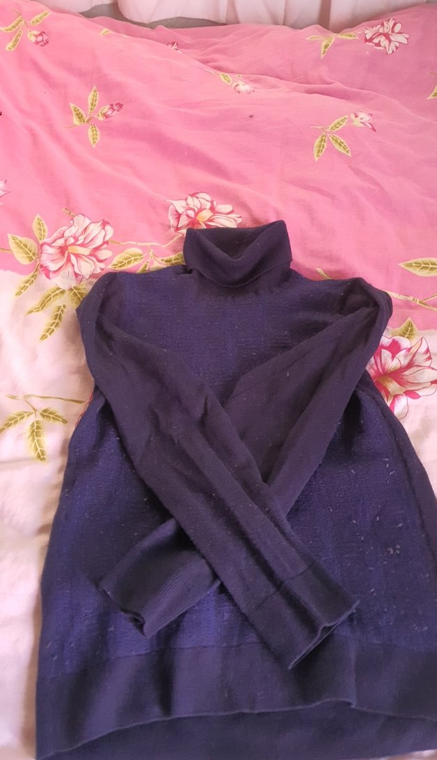 Kadın Mor Balıkçı Yaka Triko Kazak - Görsel 3