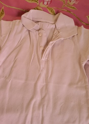 Kız Çocuk Beyaz Kısa Kollu Polo Yaka Tişört - Görsel 2