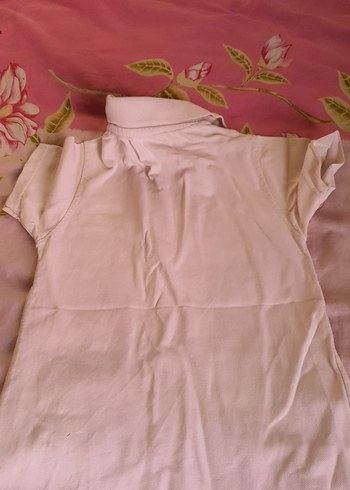 Kız Çocuk Beyaz Kısa Kollu Polo Yaka Tişört - Görsel 3