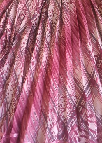 Pembe Pilili Straplez Bohem Uzun Kadın Elbise - Görsel 3