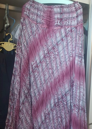 Pembe Pilili Straplez Bohem Uzun Kadın Elbise - Görsel 5